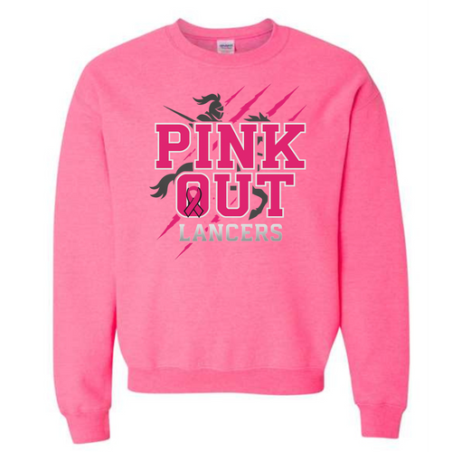 Lancers Pink Out with mascot