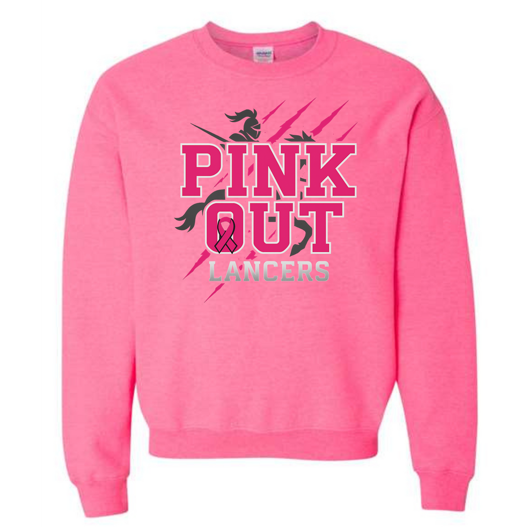 Lancers Pink Out with mascot