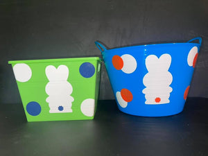 Green and Blue Easter Tubs