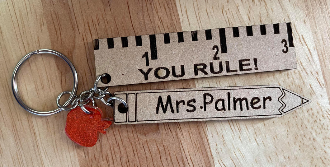 You Rule Teacher Keychain