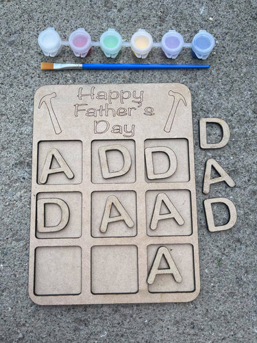 Father's Day Tic Tac Toe-Diy-Paint Kit-Fathers Day