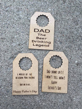 Load image into Gallery viewer, Beer neck tags-SET of 4-Fathers day Gift