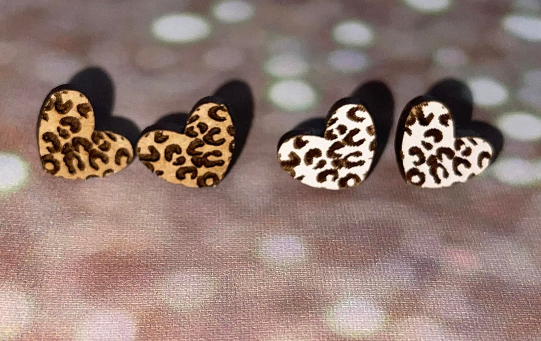 Leopard Print Stud Earrings