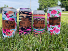 Load image into Gallery viewer, Skinny can koozies with patch