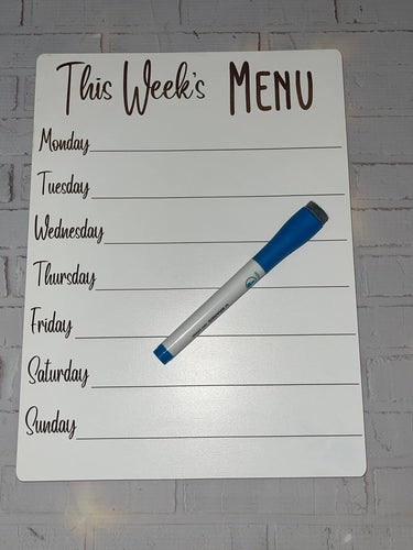 Dry Erase Magnetic Menu Board With Marker