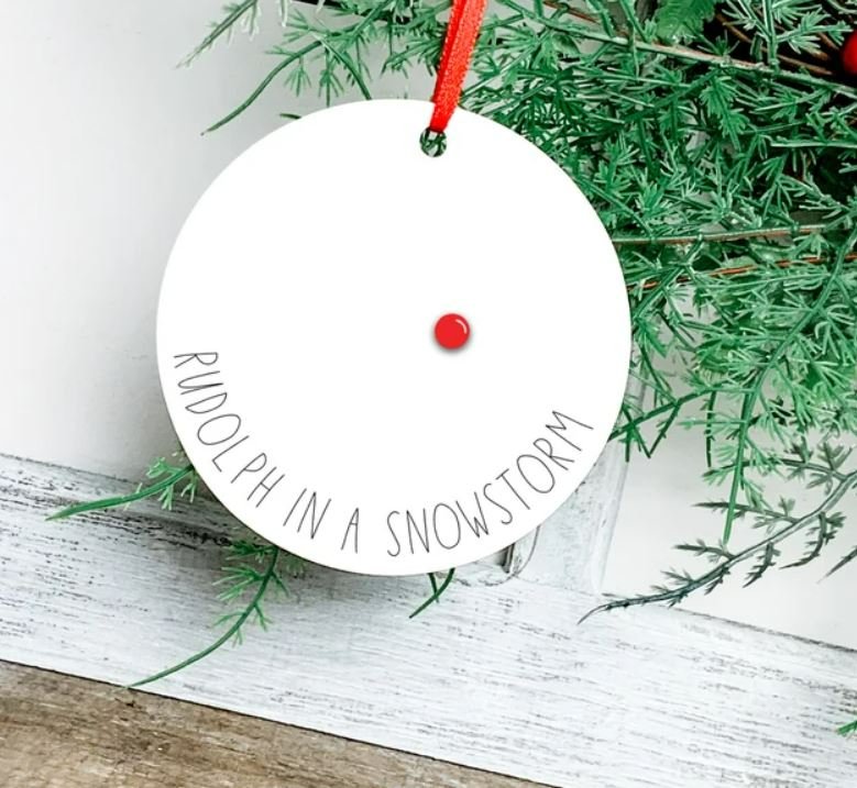 Rudolph In A Snowstorm😂 ornament