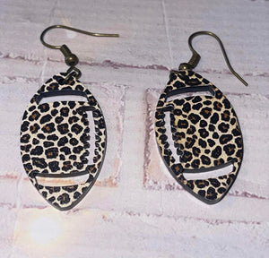 Acrylic Leopard Football Earrings