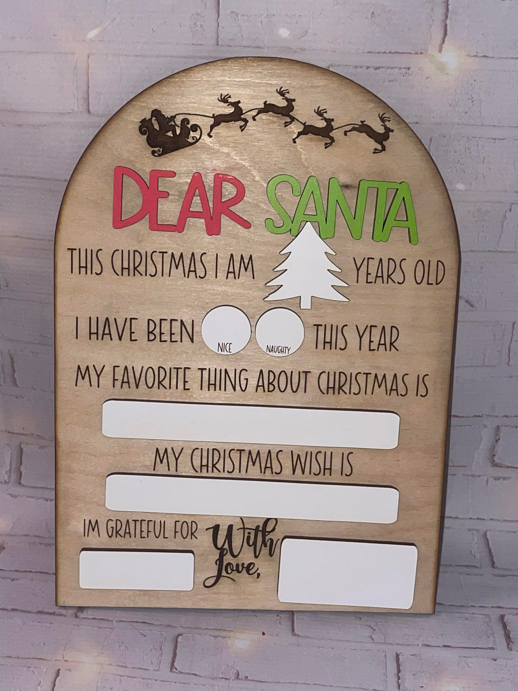 Dear Santa (Santa sleigh) Sign