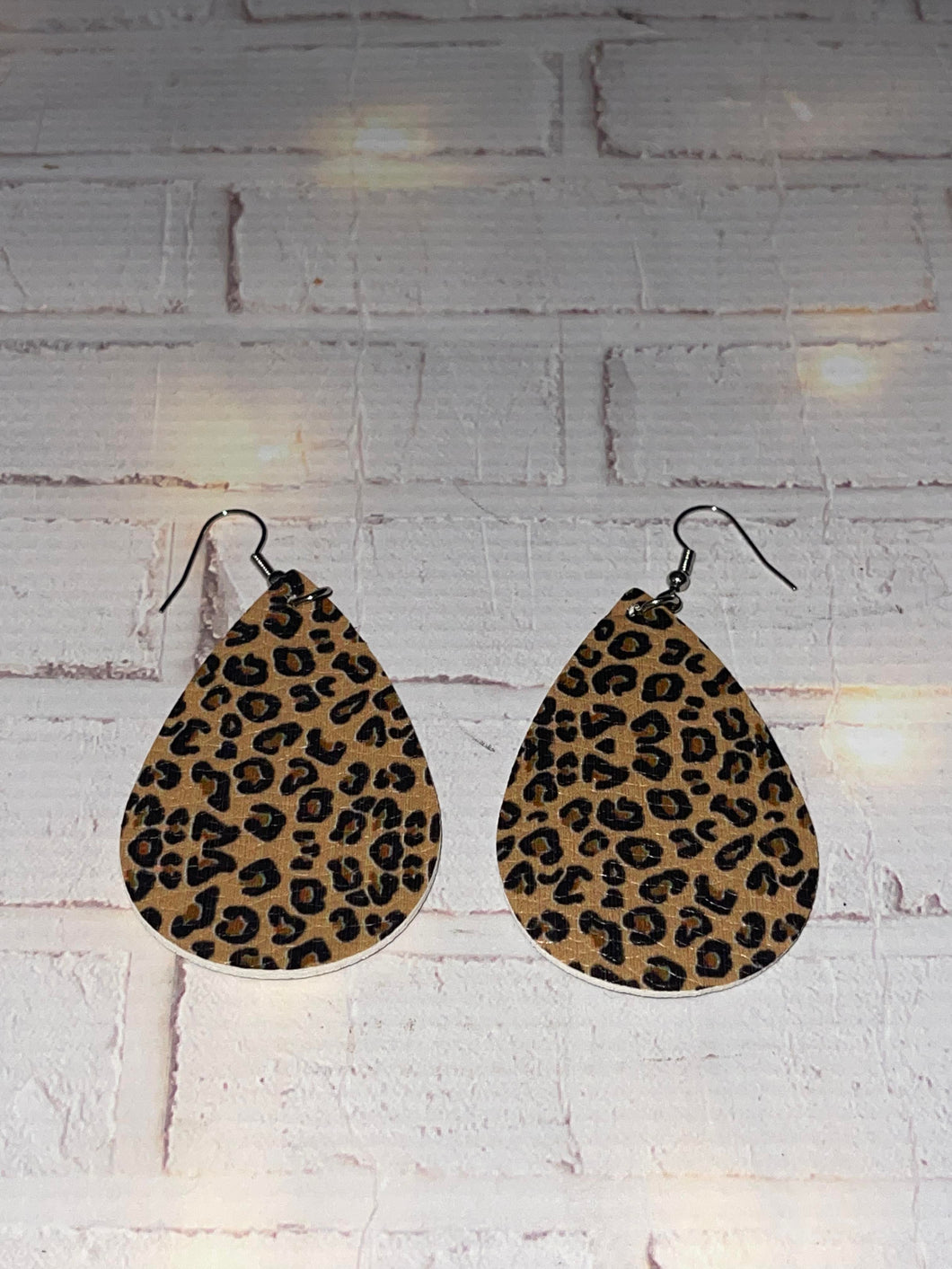 Leopard Print Water Drop Earrings