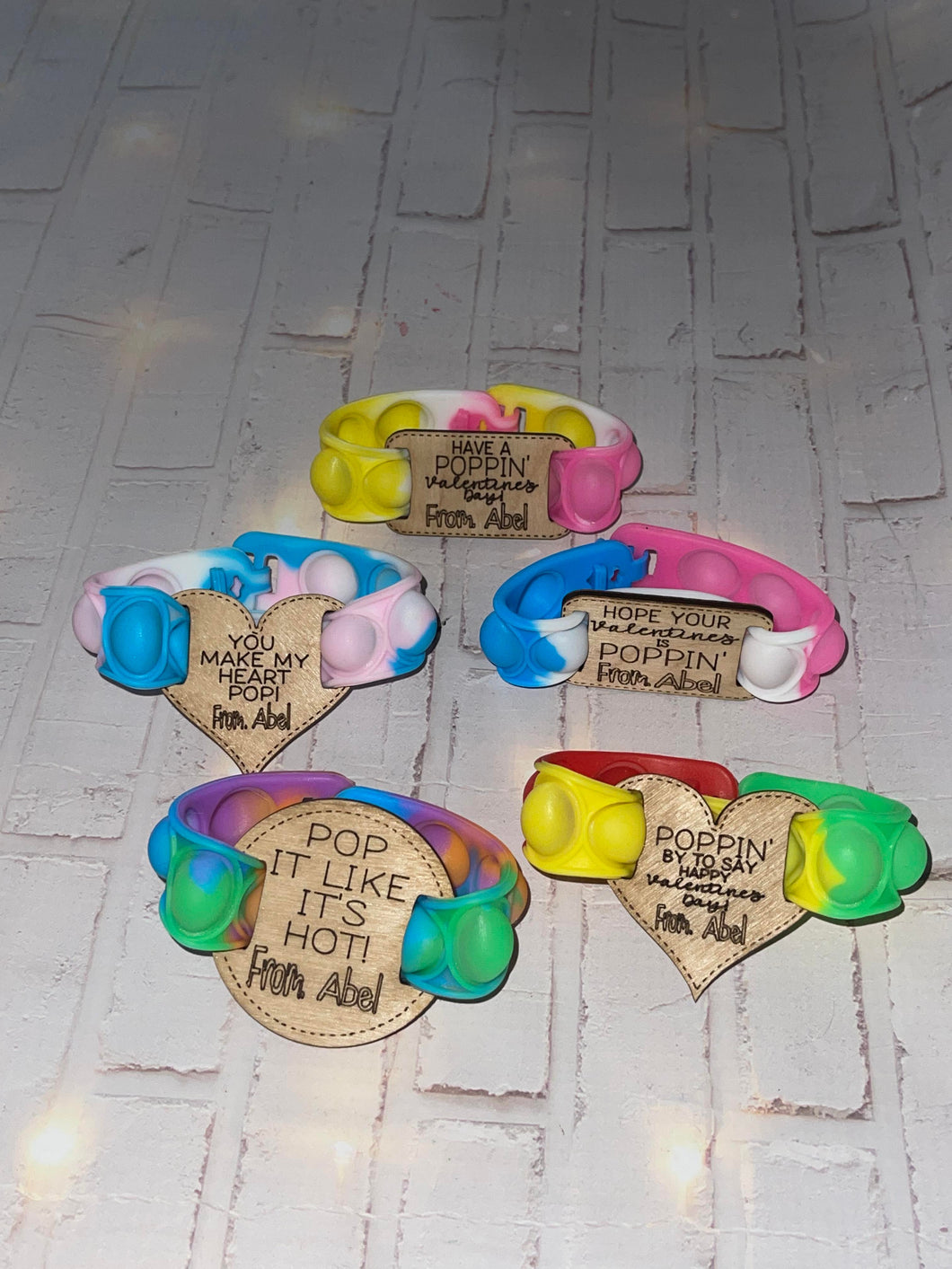 Pop-It Bracelet Valentines Day Cards