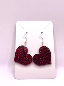 Valentines Day Heart Dangle Earrings