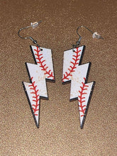 Load image into Gallery viewer, Lightning Bolt Distressed Sport Earrings