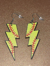 Load image into Gallery viewer, Lightning Bolt Distressed Sport Earrings