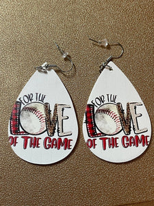 For the LOVE of the game baseball earring