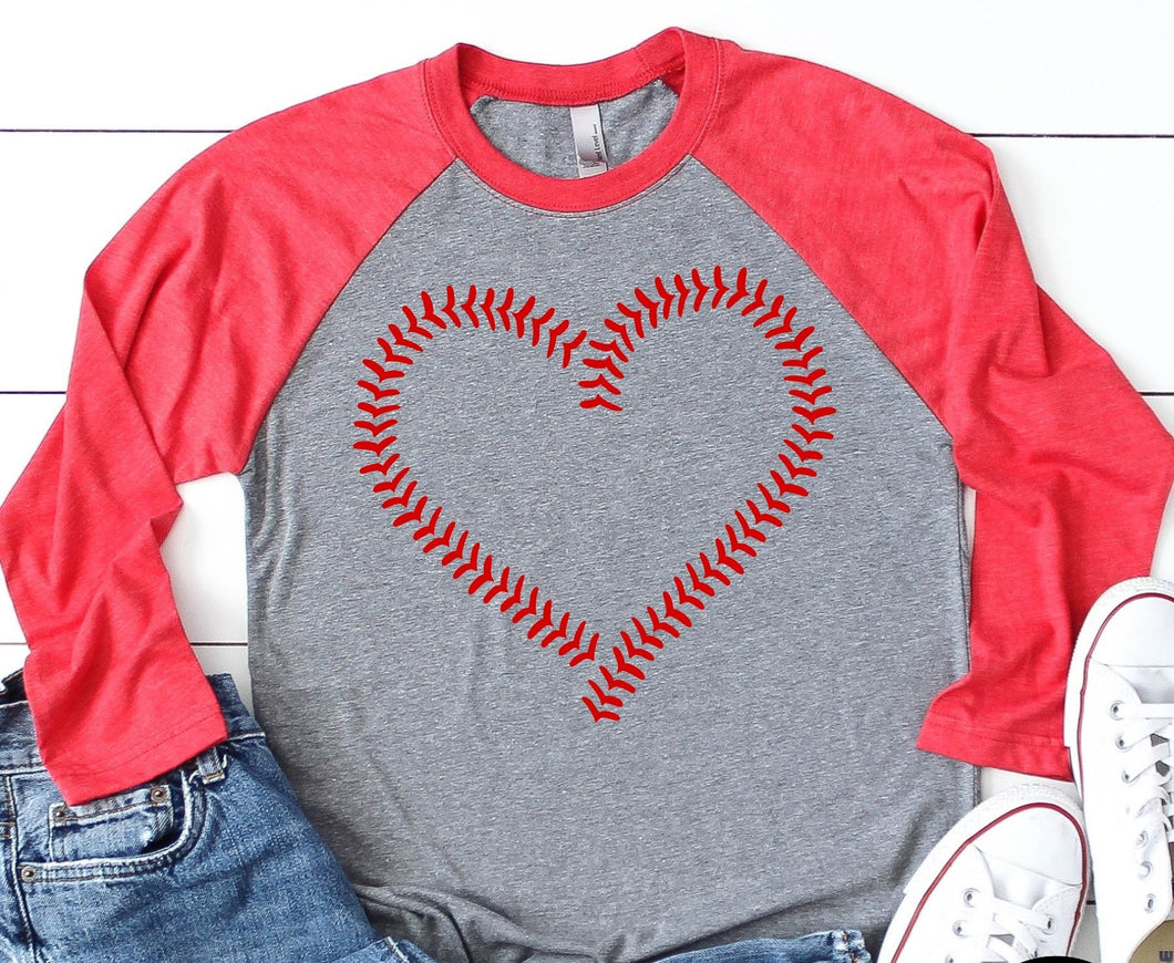 Baseball Stitches heart (BB43