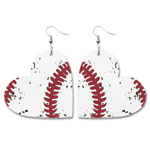 Softball Baseball Heart Earrings