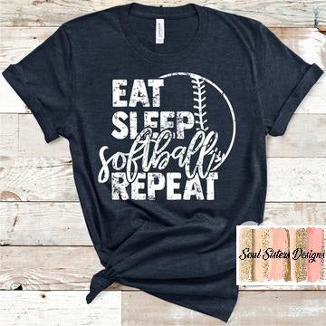 Eat Sleep Softball Repeat (SB12-3)