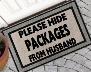 Please hide packages from husband