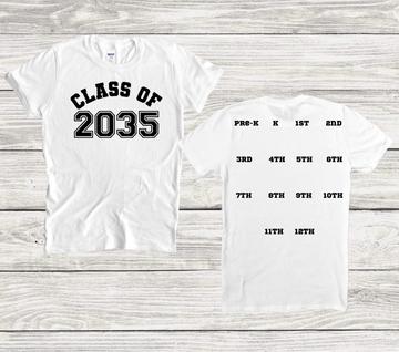 Class of 2034 OR  (hand print on back)