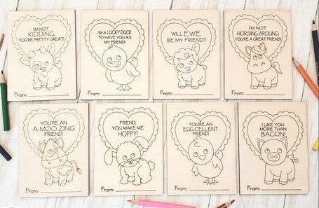 Farm Animals Valentine Cards