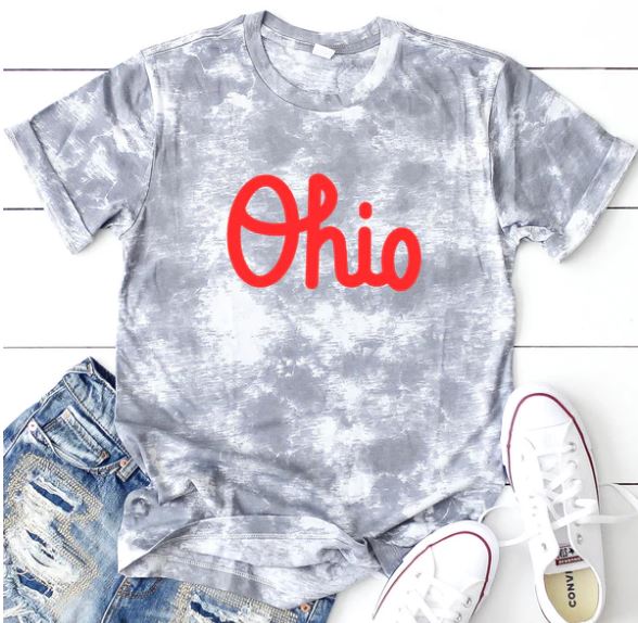 OHIO script tie dye